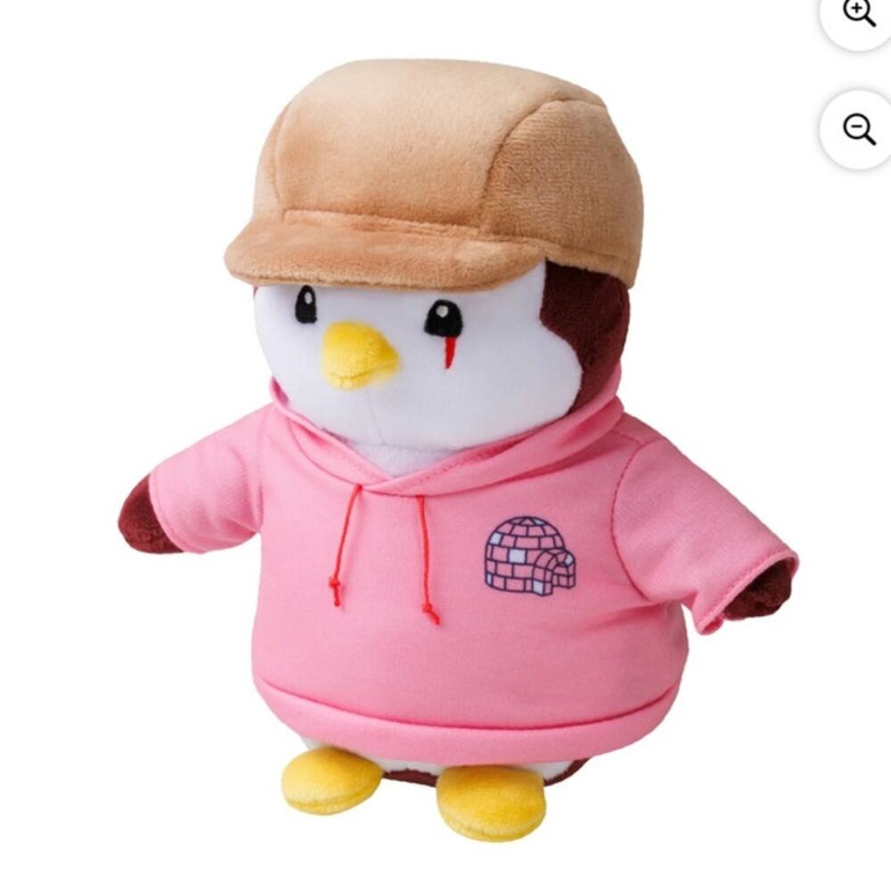 Pudgy Penguins Plush Buddies‎ (Series 2) with Pink Hoodie and Brown Hat NWT 8"